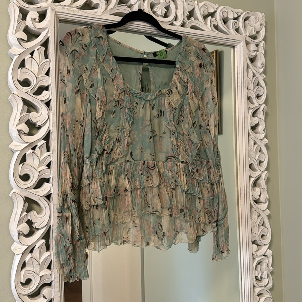 Love Sam boho sheer crop blouse
